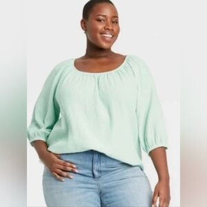 Ava & Viv Mint Blouse